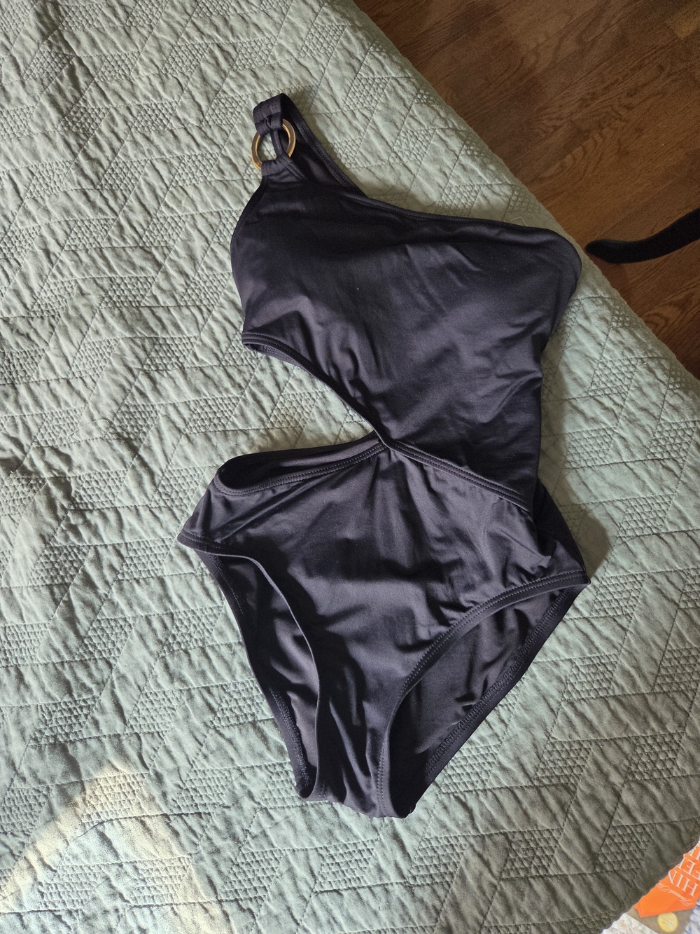 Banana Republic Black V-Neck Swim One-Piece